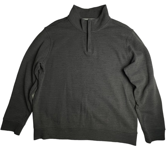 Nordstrom Men's Shop Sweater Charcoal Gray 1/4 Zip Pullover Size Large Knit Soft - Picture 5 of 8